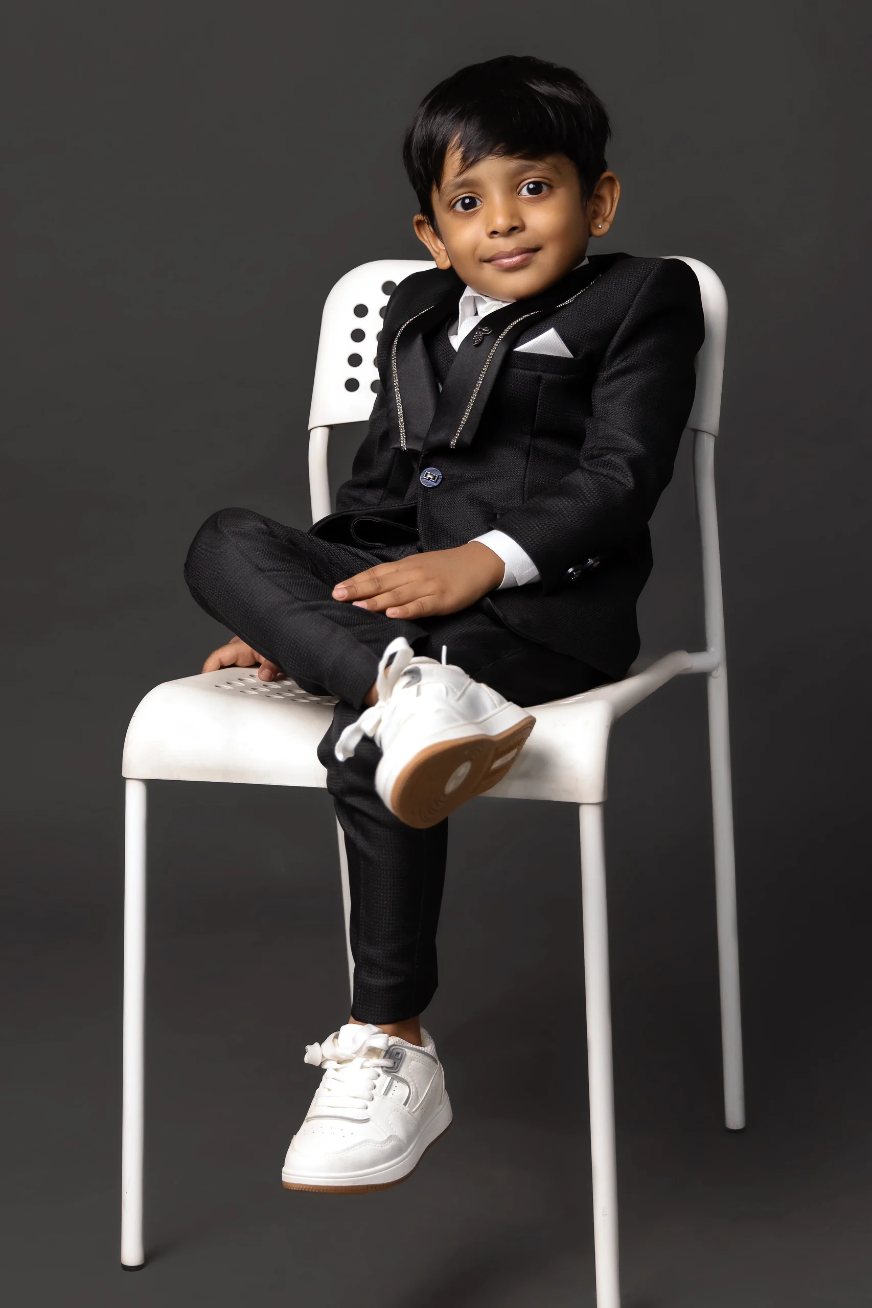 Minimalist editorial sitting